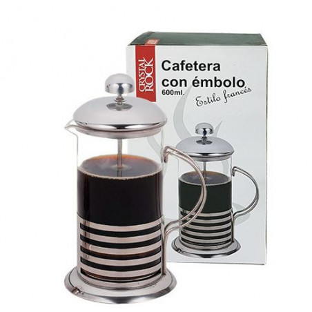 Cafetera embolo base acero 600 ml