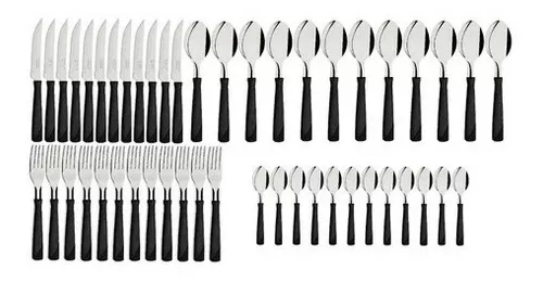 Juego de cubiertos Tramontina NEGRO 12 tenedores y 12 cuchillos - NEGRO